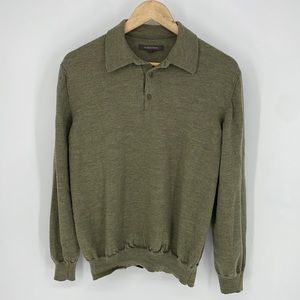 NORDSTROM collared pull over sweater olive green size LRG men's